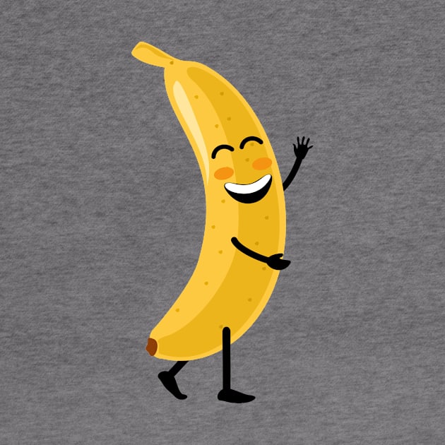 Funny happy cute dancing smiling banana by marryslinter